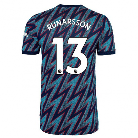 Damen Fußball Alex Runarsson #13 Blau Schwarz Ausweichtrikot Trikot 2021/22 T-Shirt