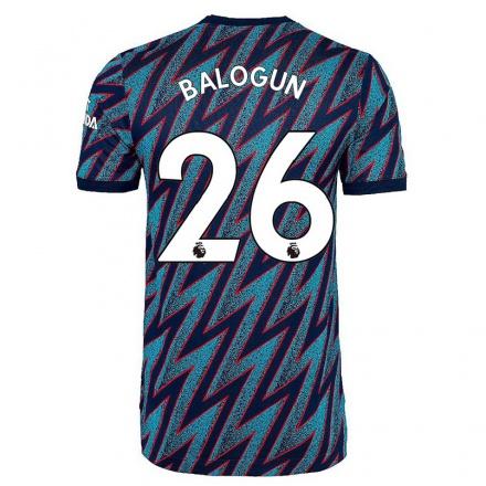 Damen Fußball Folarin Balogun #26 Blau Schwarz Ausweichtrikot Trikot 2021/22 T-Shirt