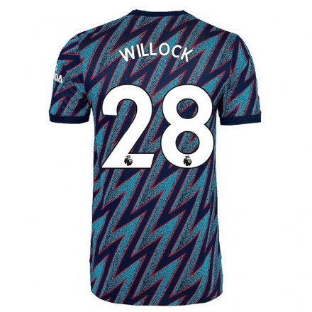 Damen Fußball Joe Willock #28 Blau Schwarz Ausweichtrikot Trikot 2021/22 T-Shirt
