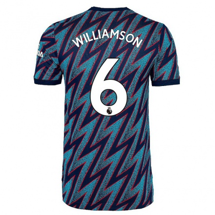 Damen Fußball Leah Williamson #6 Blau Schwarz Ausweichtrikot Trikot 2021/22 T-Shirt