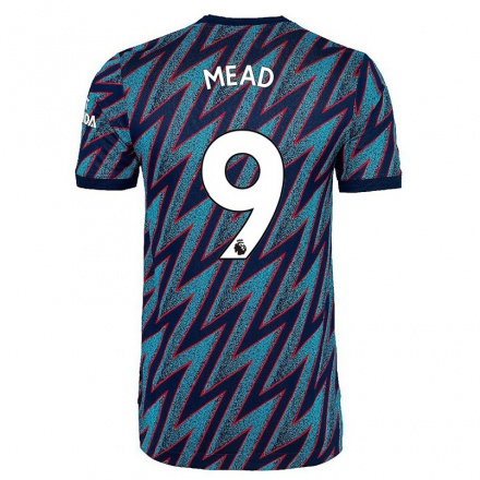 Damen Fußball Beth Mead #9 Blau Schwarz Ausweichtrikot Trikot 2021/22 T-Shirt