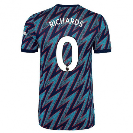 Damen Fußball Amani Richards #0 Blau Schwarz Ausweichtrikot Trikot 2021/22 T-Shirt