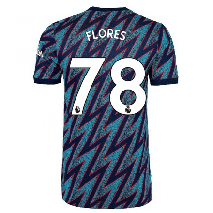 Damen Fußball Marcelo Flores #78 Blau Schwarz Ausweichtrikot Trikot 2021/22 T-Shirt
