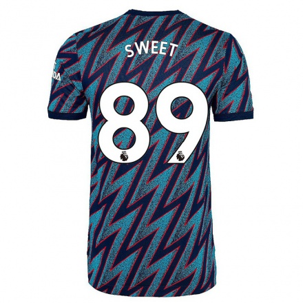 Damen Fußball James Sweet #89 Blau Schwarz Ausweichtrikot Trikot 2021/22 T-Shirt