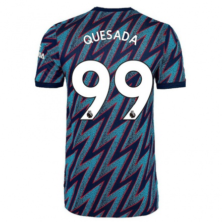 Damen Fußball Kristopher Quesada #99 Blau Schwarz Ausweichtrikot Trikot 2021/22 T-Shirt