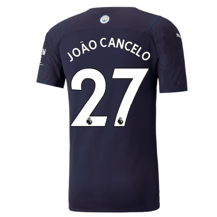 Damen Fußball Joao Cancelo #27 Dunkelblau Ausweichtrikot Trikot 2021/22 T-Shirt
