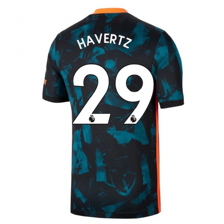 Damen Fußball Kai Havertz #29 Dunkelblau Ausweichtrikot Trikot 2021/22 T-Shirt