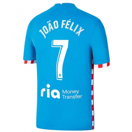 Damen Fußball Joao Felix #7 Blau Ausweichtrikot Trikot 2021/22 T-Shirt