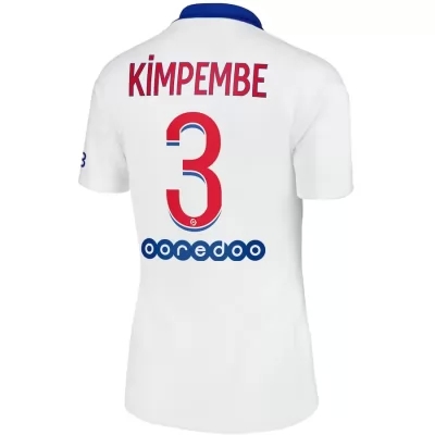 Damen Fußball Presnel Kimpembe #3 Auswärtstrikot Weiß Trikot 2020/21 Hemd