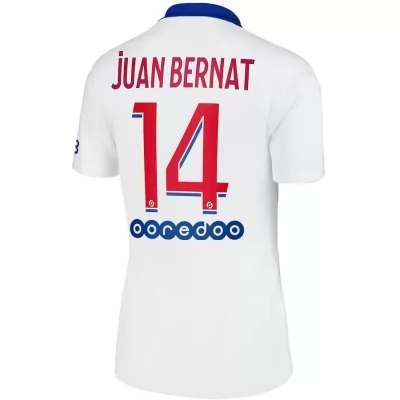 Damen Fußball Juan Bernat #14 Auswärtstrikot Weiß Trikot 2020/21 Hemd