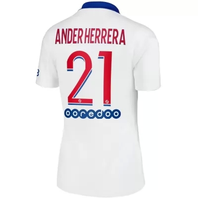Damen Fußball Ander Herrera #21 Auswärtstrikot Weiß Trikot 2020/21 Hemd