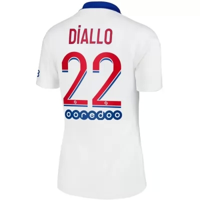 Damen Fußball Abdou Diallo #22 Auswärtstrikot Weiß Trikot 2020/21 Hemd