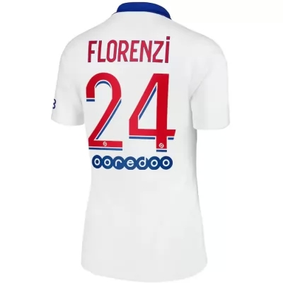 Damen Fußball Alessandro Florenzi #24 Auswärtstrikot Weiß Trikot 2020/21 Hemd