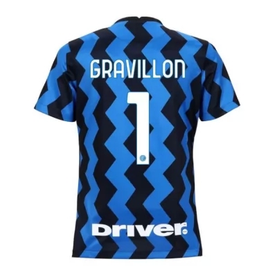 Damen Fußball Andreaw Gravillon #1 Heimtrikot Blau Schwarz Trikot 2020/21 Hemd