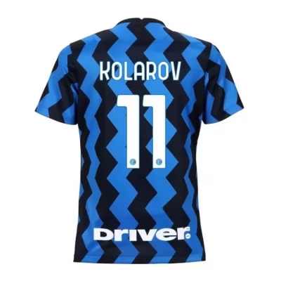 Damen Fußball Aleksandar Kolarov #11 Heimtrikot Blau Schwarz Trikot 2020/21 Hemd