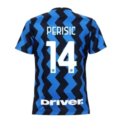 Damen Fußball Ivan Perisic #14 Heimtrikot Blau Schwarz Trikot 2020/21 Hemd