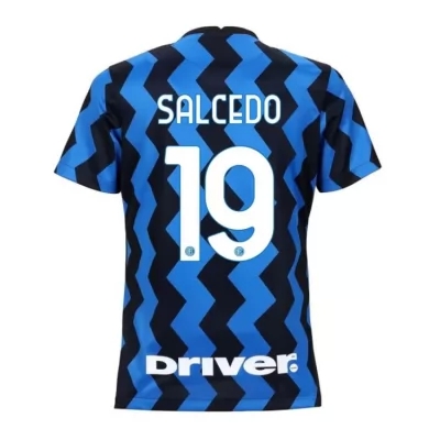 Damen Fußball Eddie Salcedo #19 Heimtrikot Blau Schwarz Trikot 2020/21 Hemd