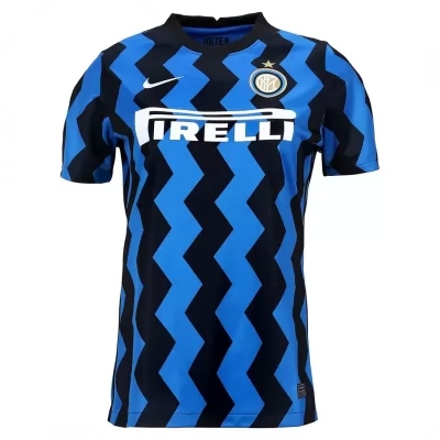 Damen Fußball Milan Skriniar #37 Heimtrikot Blau Schwarz Trikot 2020/21 Hemd