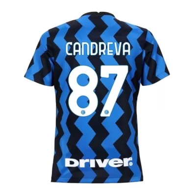 Damen Fußball Antonio Candreva #87 Heimtrikot Blau Schwarz Trikot 2020/21 Hemd