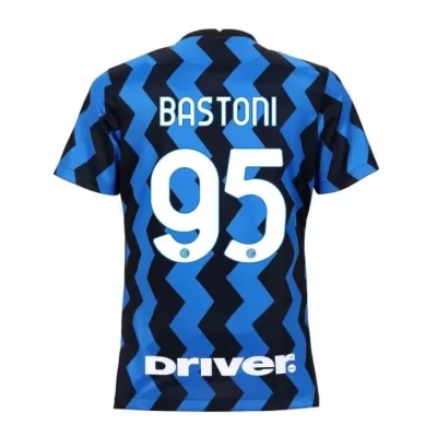 Damen Fußball Alessandro Bastoni #95 Heimtrikot Blau Schwarz Trikot 2020/21 Hemd