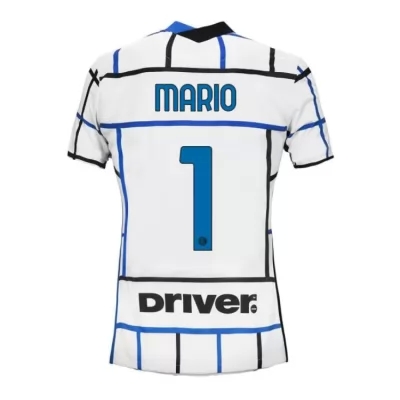Damen Fußball Joao Mario #1 Auswärtstrikot Weiß Blau Trikot 2020/21 Hemd