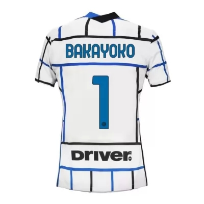 Damen Fußball Axel Bakayoko #1 Auswärtstrikot Weiß Blau Trikot 2020/21 Hemd