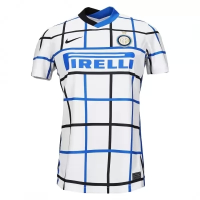 Damen Fußball Romelu Lukaku #9 Auswärtstrikot Weiß Blau Trikot 2020/21 Hemd