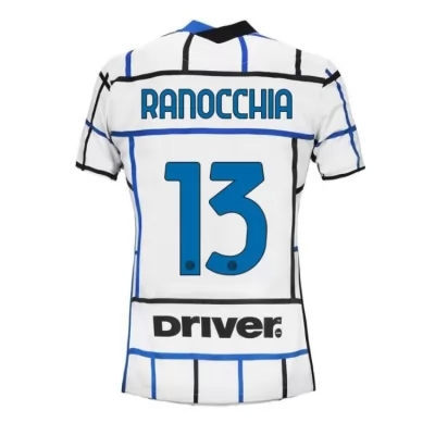 Damen Fußball Andrea Ranocchia #13 Auswärtstrikot Weiß Blau Trikot 2020/21 Hemd