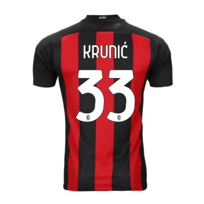 Damen Fußball Rade Krunic #33 Heimtrikot Rot Schwarz Trikot 2020/21 Hemd