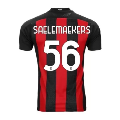 Damen Fußball Alexis Saelemaekers #56 Heimtrikot Rot Schwarz Trikot 2020/21 Hemd