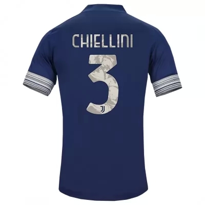 Damen Fußball Giorgio Chiellini #3 Auswärtstrikot Dunkelheit Trikot 2020/21 Hemd