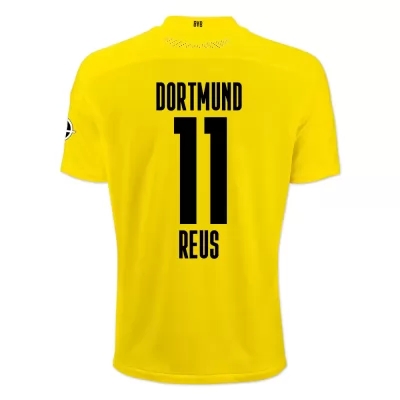 Damen Fußball Marco Reus #11 Heimtrikot Gelb Schwarz Trikot 2020/21 Hemd