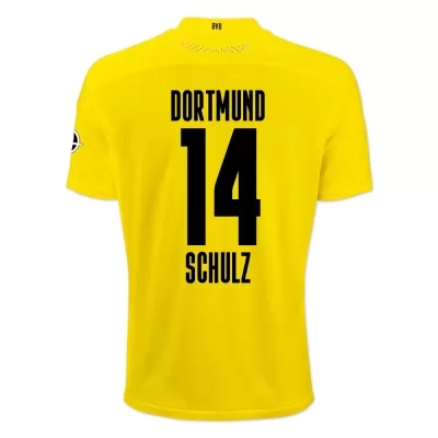 Damen Fußball Nico Schulz #14 Heimtrikot Gelb Schwarz Trikot 2020/21 Hemd