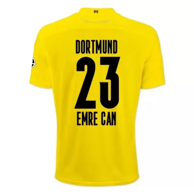 Damen Fußball Emre Can #23 Heimtrikot Gelb Schwarz Trikot 2020/21 Hemd