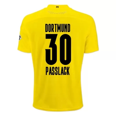 Damen Fußball Felix Passlack #30 Heimtrikot Gelb Schwarz Trikot 2020/21 Hemd