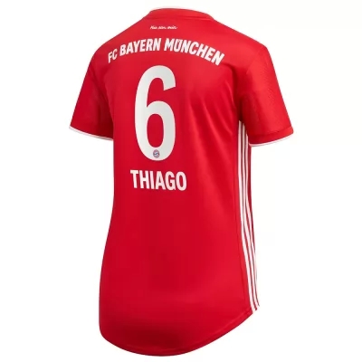 Damen Fußball Thiago #6 Heimtrikot Rot Trikot 2020/21 Hemd