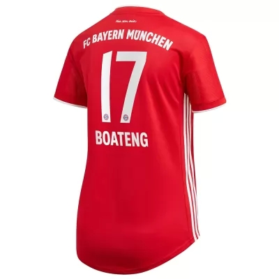 Damen Fußball Jerôme Boateng #17 Heimtrikot Rot Trikot 2020/21 Hemd
