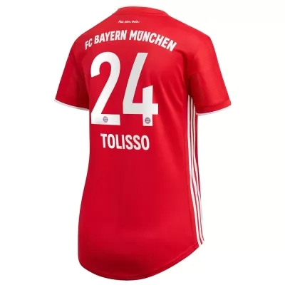 Damen Fußball Corentin Tolisso #24 Heimtrikot Rot Trikot 2020/21 Hemd