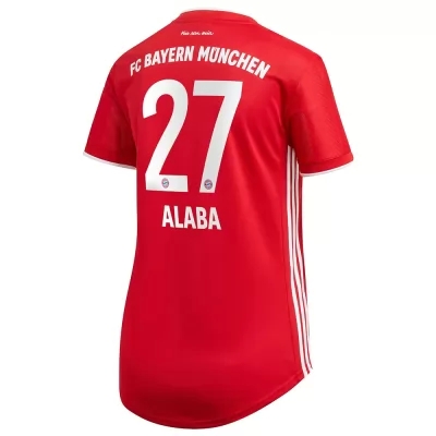 Damen Fußball David Alaba #27 Heimtrikot Rot Trikot 2020/21 Hemd