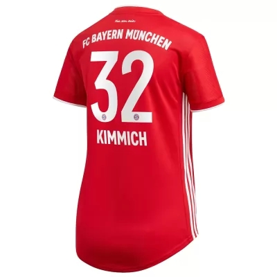 Damen Fußball Joshua Kimmich #32 Heimtrikot Rot Trikot 2020/21 Hemd