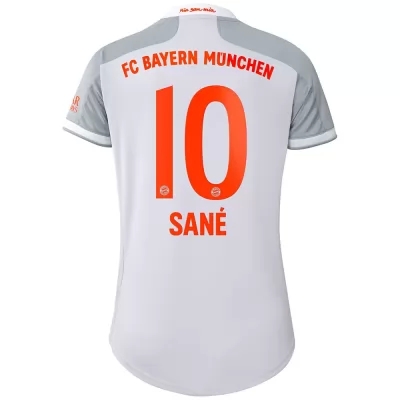 Damen Fußball Leroy Sane #10 Auswärtstrikot Grau Trikot 2020/21 Hemd