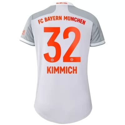 Damen Fußball Joshua Kimmich #32 Auswärtstrikot Grau Trikot 2020/21 Hemd