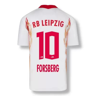 Damen Fußball Emil Forsberg #10 Heimtrikot Rot-Weiss Trikot 2020/21 Hemd