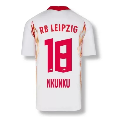 Damen Fußball Christopher Nkunku #18 Heimtrikot Rot-Weiss Trikot 2020/21 Hemd