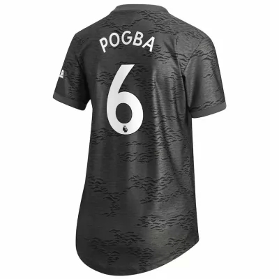 Damen Fußball Paul Pogba #6 Auswärtstrikot Schwarz Trikot 2020/21 Hemd