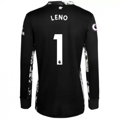 Damen Fußball Bernd Leno #1 Heimtrikot Schwarz Goalkeeper Shirt 2020/21 Hemd