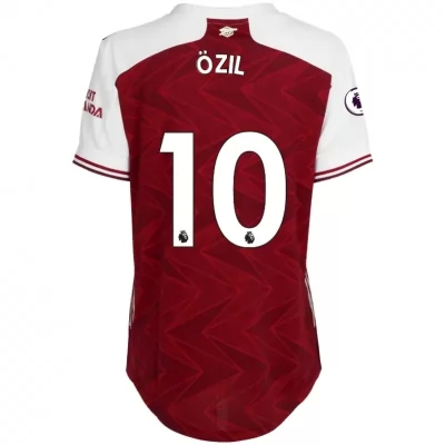 Damen Fußball Mesut Ozil #10 Heimtrikot Rot Trikot 2020/21 Hemd