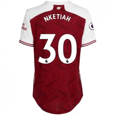 Damen Fußball Eddie Nketiah #30 Heimtrikot Rot Trikot 2020/21 Hemd
