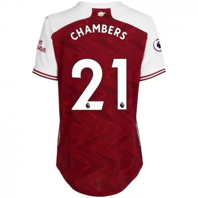 Damen Fußball Calum Chambers #21 Heimtrikot Rot Trikot 2020/21 Hemd