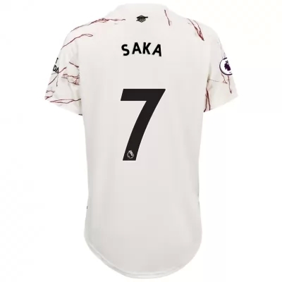 Damen Fußball Bukayo Saka #7 Auswärtstrikot Weiß Trikot 2020/21 Hemd